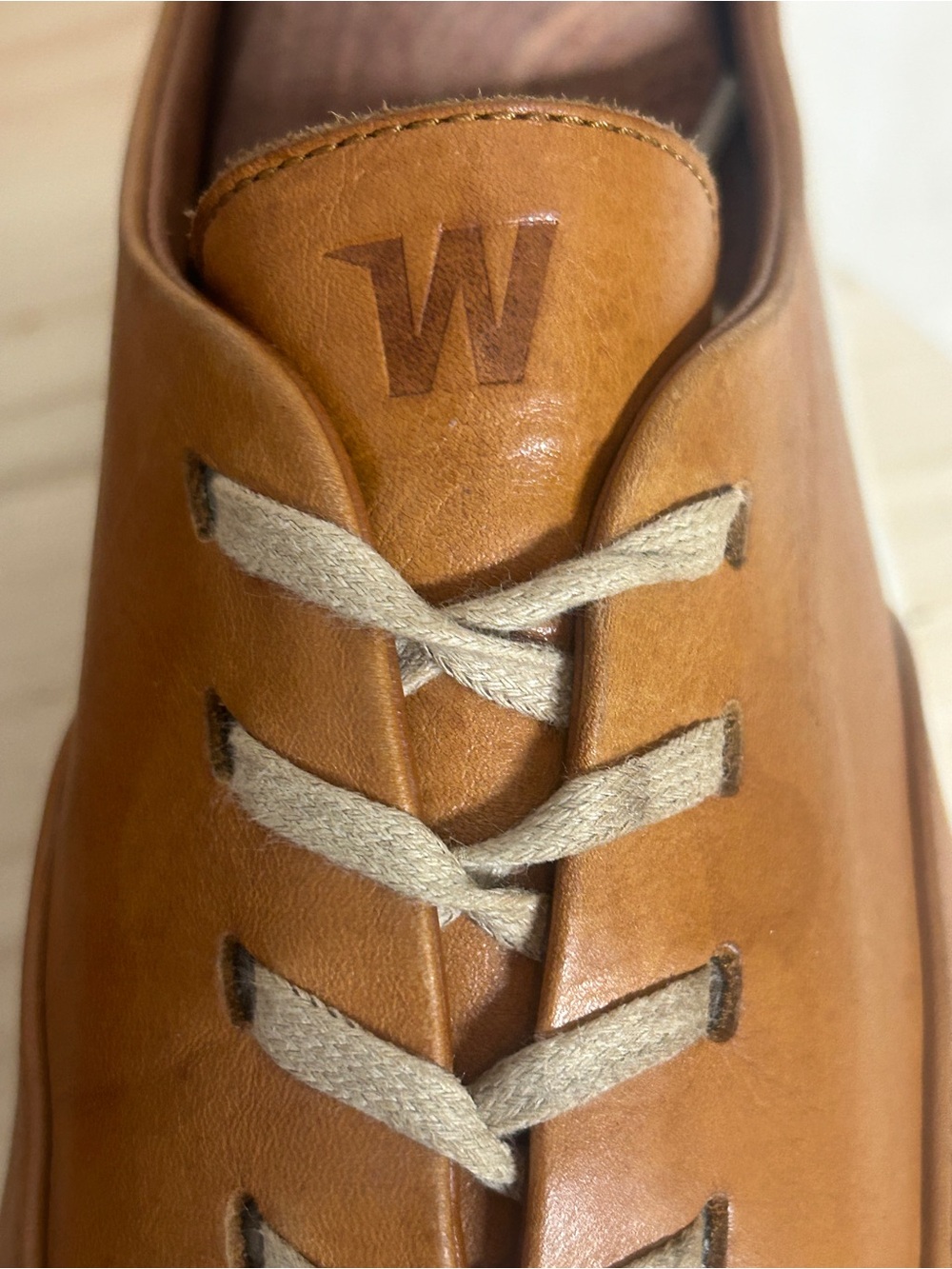 Wolf & Shepherd Men’s Cruise Brown Leather Lace-Up Sneakers White Sole US 12 - Picture 4 of 9